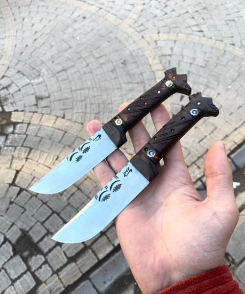 کارد دوچشم نگین کوب