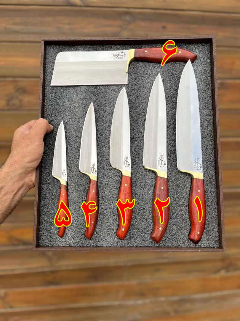 ست کامل چاقوی آشپزخانه استاد منفرد 1 ست کامل چاقوی آشپزخانه استاد منفرد