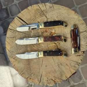 چاقو پشت ضامن دسته شاخ