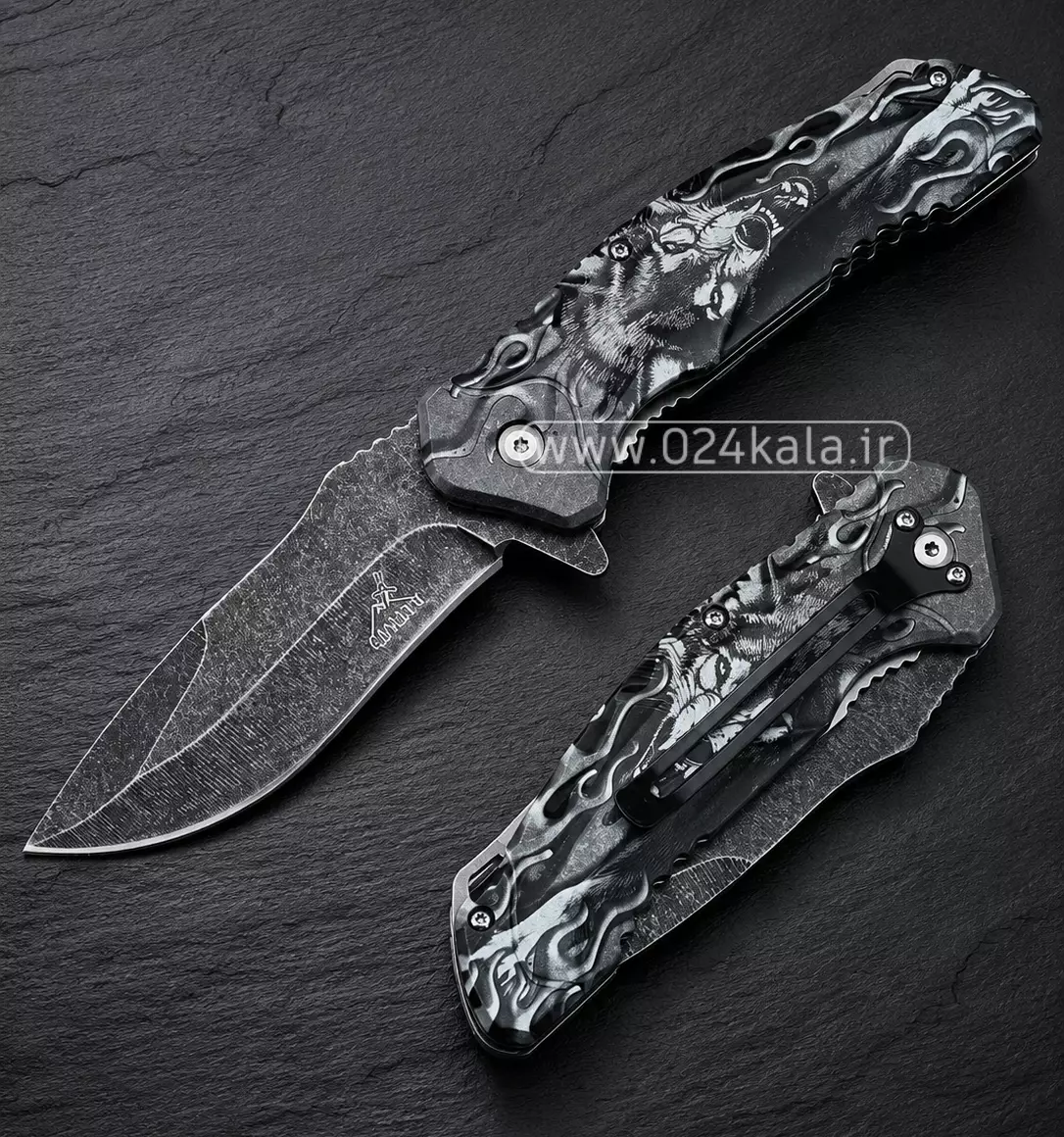 چاقوی جیبی طرح گرگ 1 چاقوی جیبی طرح گرگ