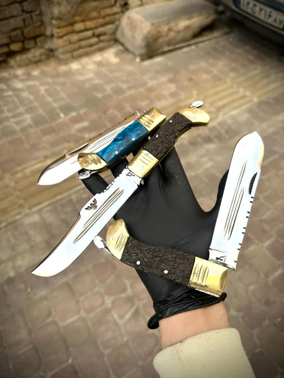 چاقوی نیم غلاف دنده ای زنجانی 1 چاقوی نیم غلاف دنده ای زنجانی