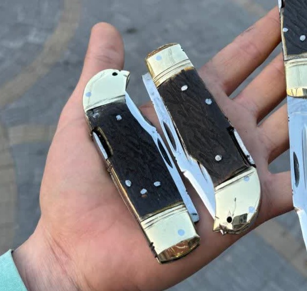 چاقوی پشت ضامن استیل 2 چاقوی پشت ضامن استیل