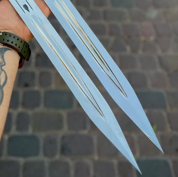 قمه زنجانی دسته فیبر سفید 3 قمه براق