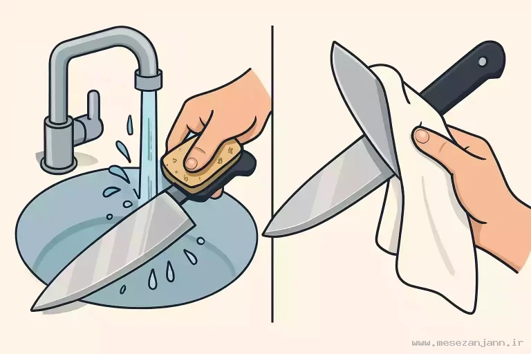 چطور چاقو را برای طول عمر بیشتر تمیز کنیم؟