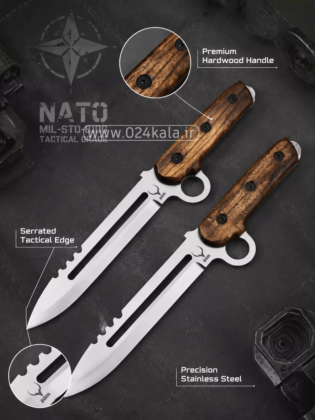 چاقوی شکاری Ghost Cutter 1 چاقوی شکاری 21 سانتی فولاد فنر ضخیم