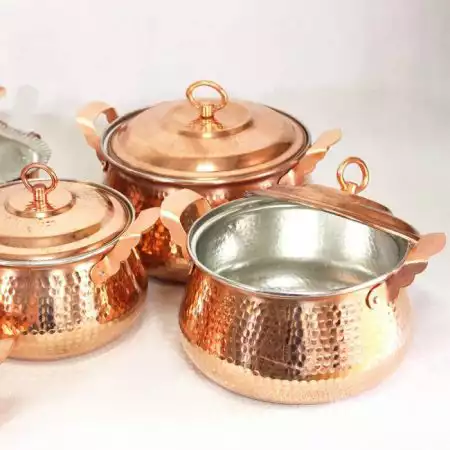 قابلمه مسی شکمی 3 قابلمه مسی شکمی