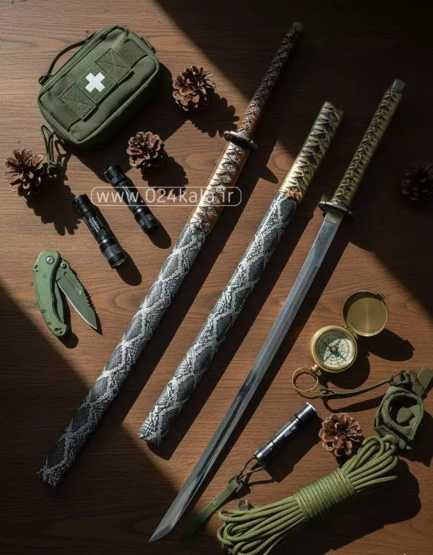 شمشیر سامورایی 1 متری پوست ماری 1 شمشیر سامورایی 1 متری پوست ماری