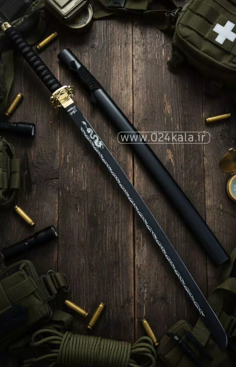 شمشیر سامورایی کاتانا 1 متری Black Face 1 شمشیر سامورایی کاتانا 1 متری Black Face