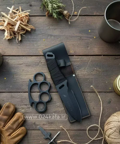 ست تخفیفی پنجه بوکس همراه با چاقوی بقا