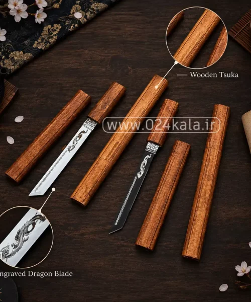 خنجر مدل سامورایی تانتویی حرفه ای درجه یک