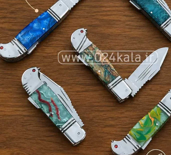 چاقوی تاشو کلکسیونی استاد عباسچیان تیغه فولاد فنر آلمانی 2 چاقوی تاشو کلکسیونی استاد عباسچیان تیغه فولاد فنر آلمانی